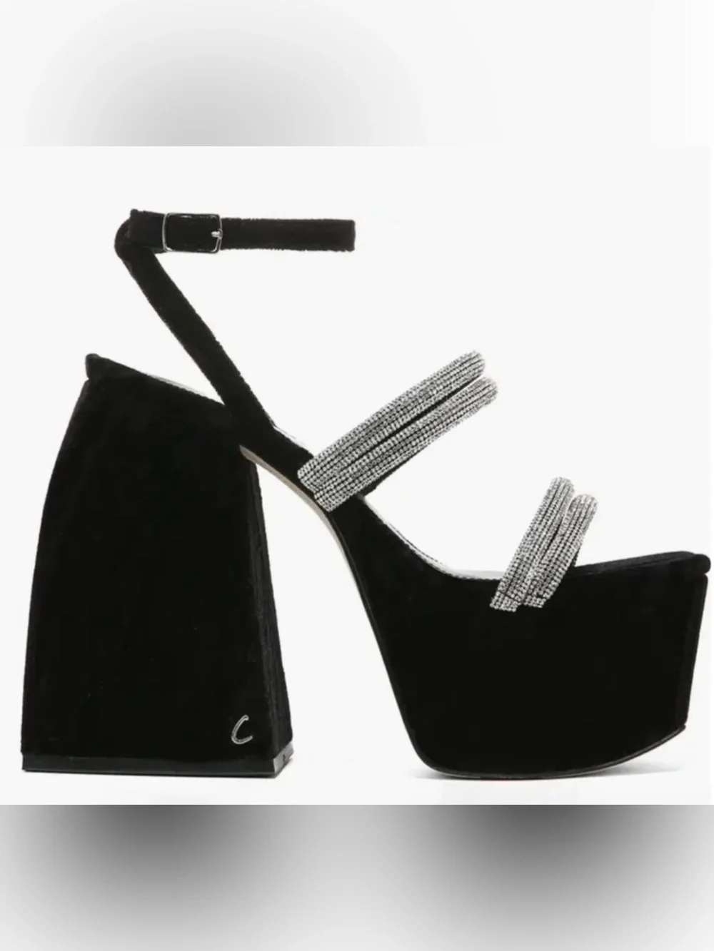 NIB Circus NY by Sam Edelman Mila Jewel Platform Heels Black Velvet Size 8M